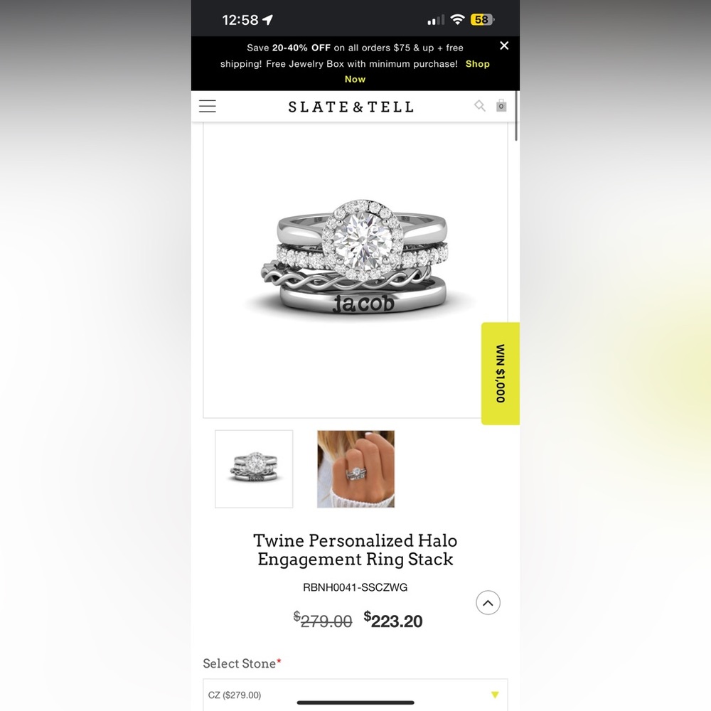 Slate&tell ring